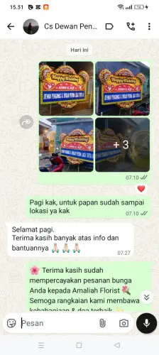 Testimonial Papan Bunga Pernikahan karawang